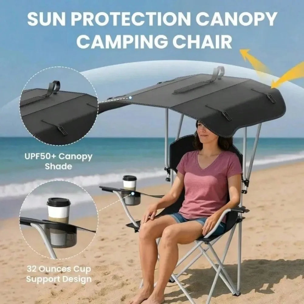 Portable Foldable Canopy Chair 600D Oxford Durable Outdoor Camping
