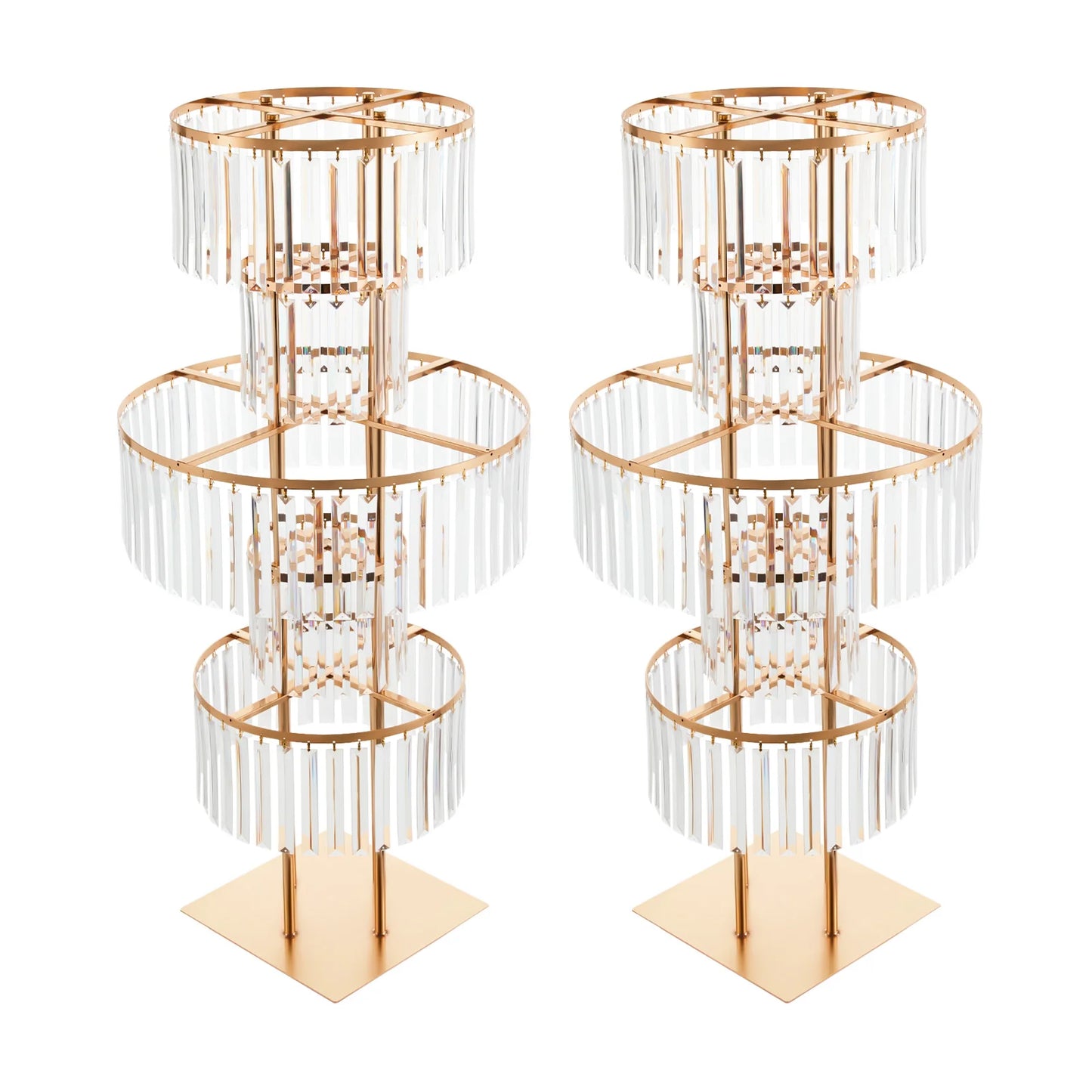 5-Tier Gold Wedding Flower Stand Iron And Acrylic Centerpiece
