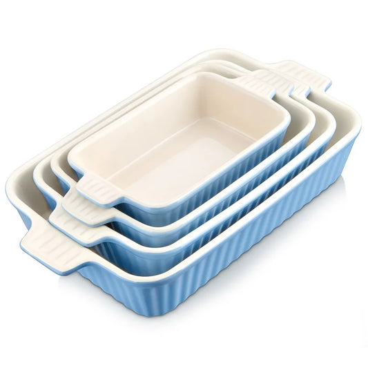 Malacasa Ceramic Bakeware Set 4 Piece With Oven Safe Handles