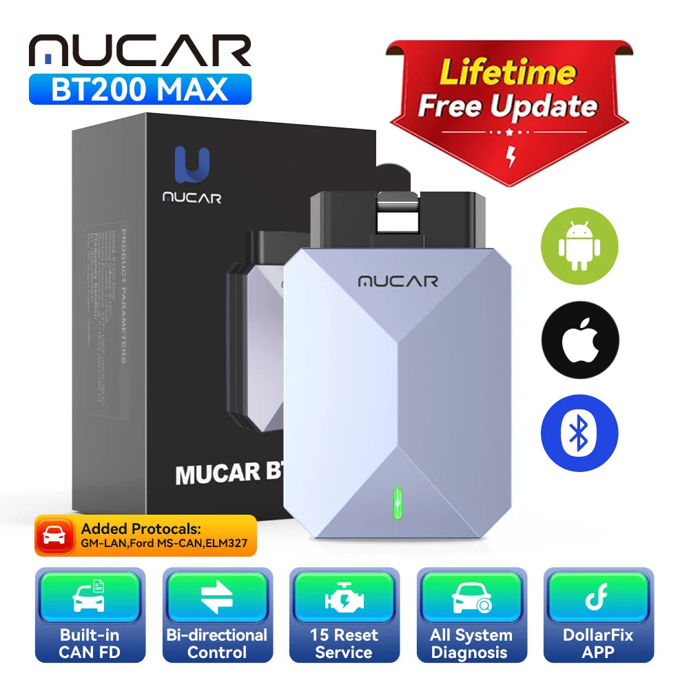 MUCAR BT200 Max OBD2 Scanner Bi-Directional Diagnostic Tool