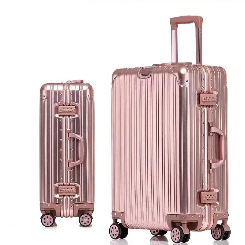 NONECN Aluminum Magnesium Alloy Travel Luggage Rolling Suitcase
