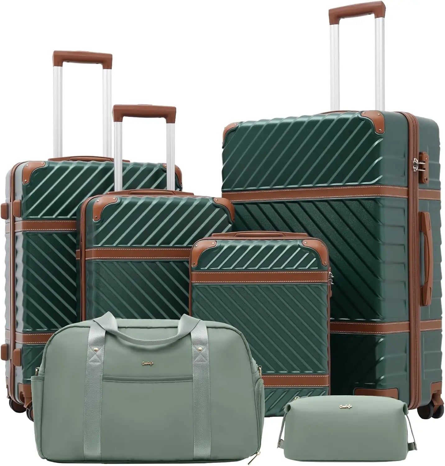 Coolife Luggage Set Hardside Spinner Suitcase TSA Lock