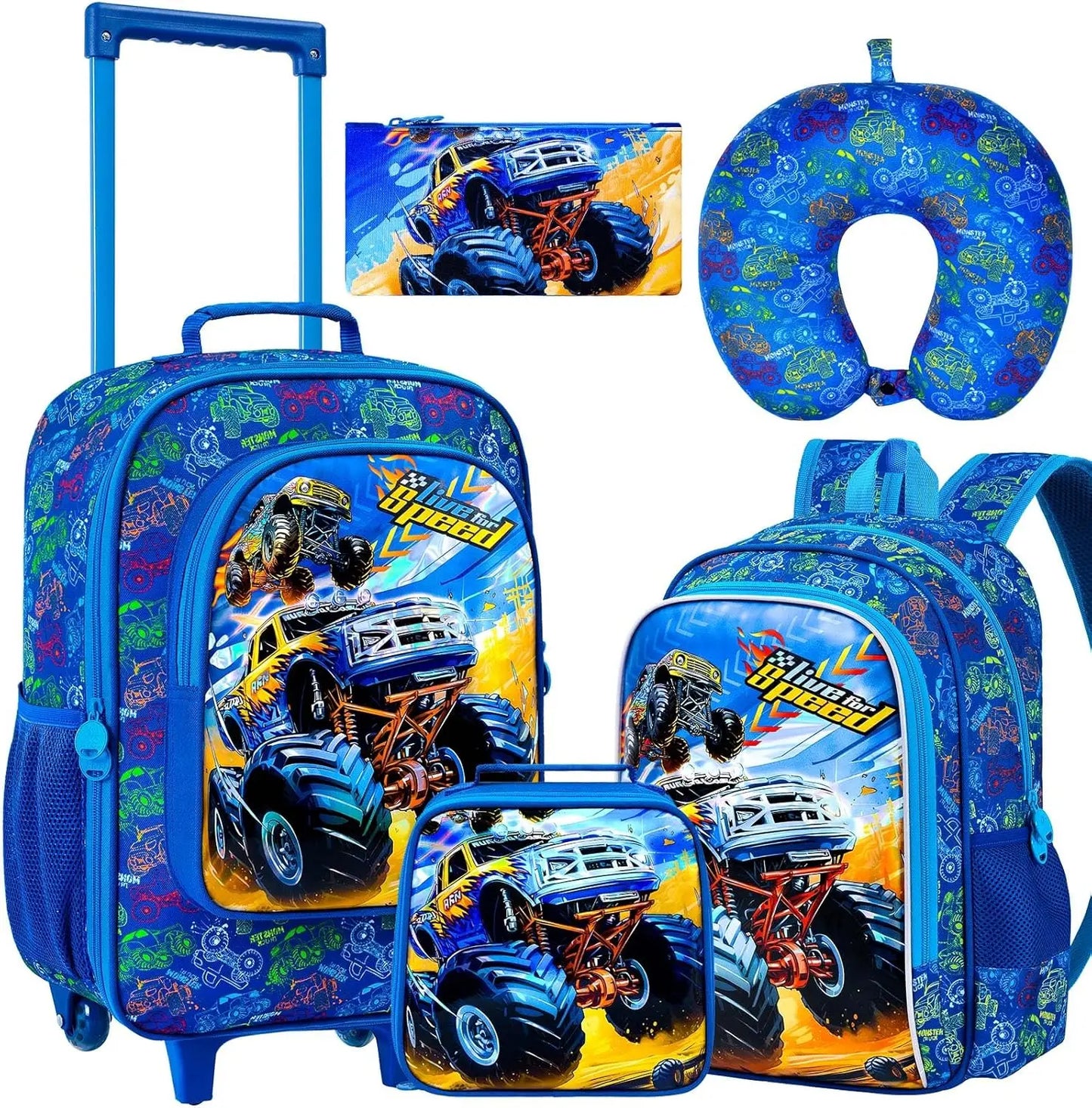 Caster Kids Rolling Suitcase With Cute Wheels Travel Carry On