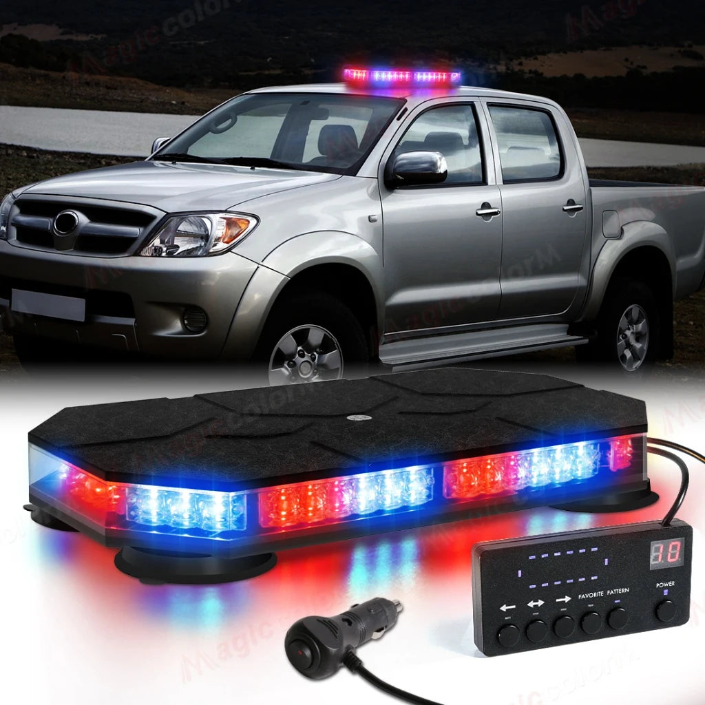 VGETTING LED Car Roof Top Strobe Lights Emergency Warning Beacon Magnetic Mount