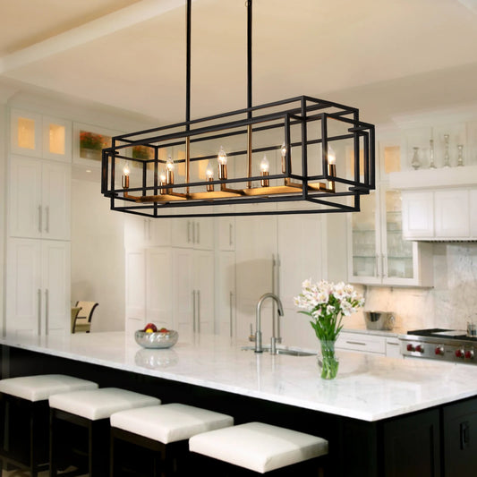 LovingC Retro Industrial Chandelier Pendant Lighting for Dining and Kitchen