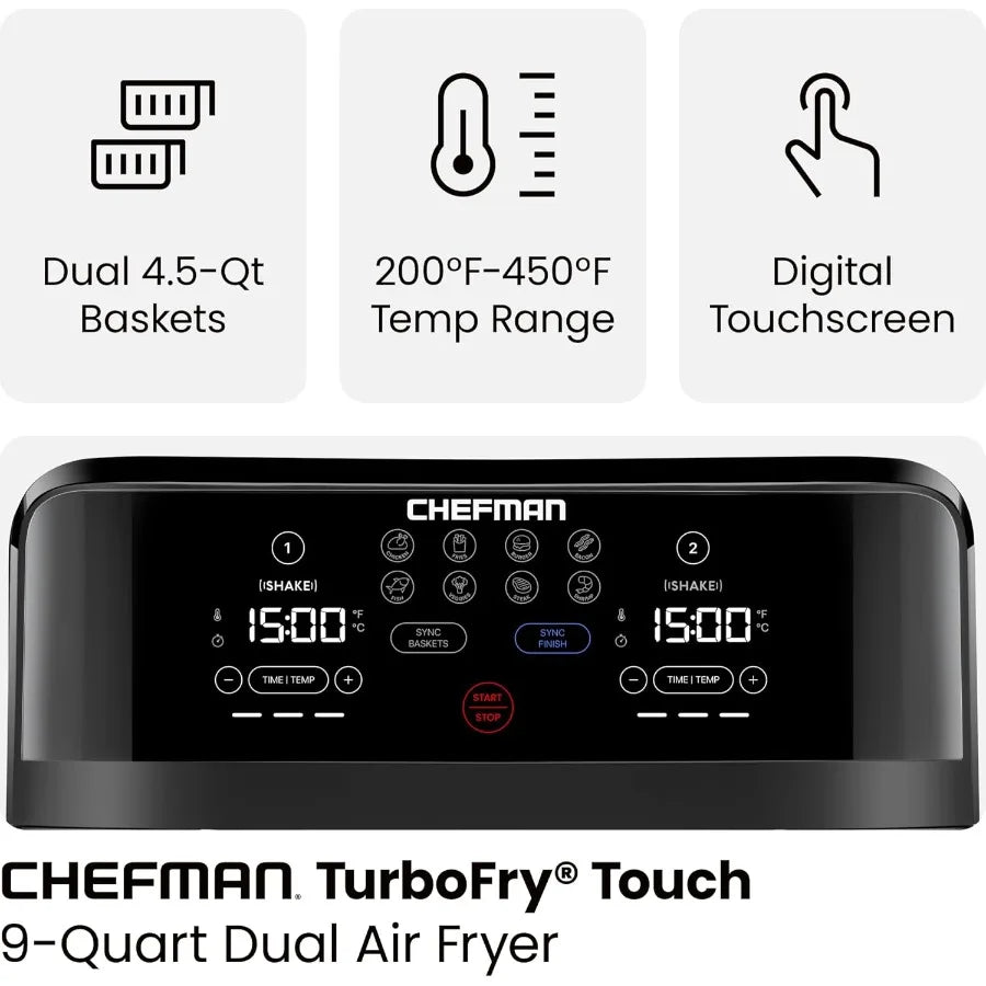 LISM TurboFry Touch Dual Air Fryer With Dual Baskets