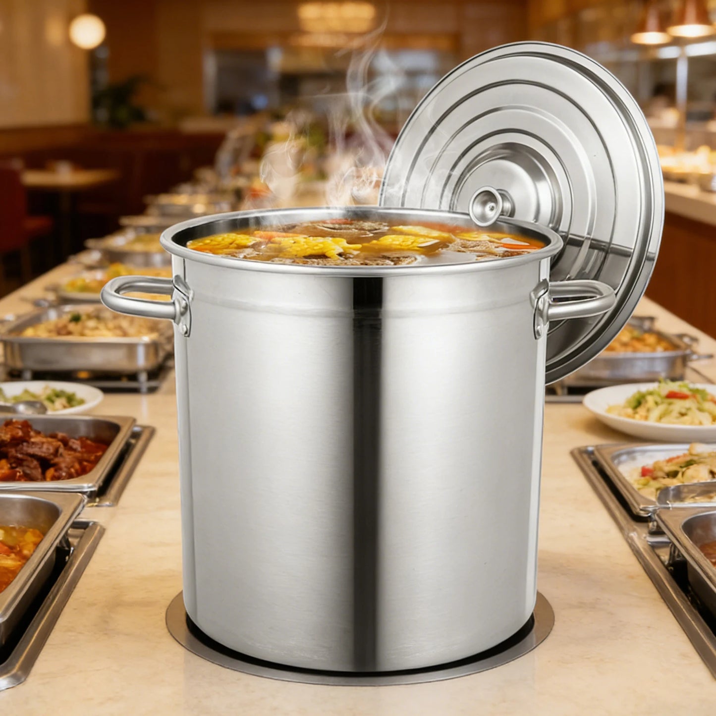 Stainless Steel Stockpot With Lid For Canning And Induction Cooking
