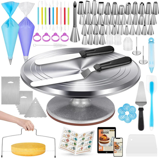 XMSJ Aluminum Revolving Cake Turntable With Numbered Dial