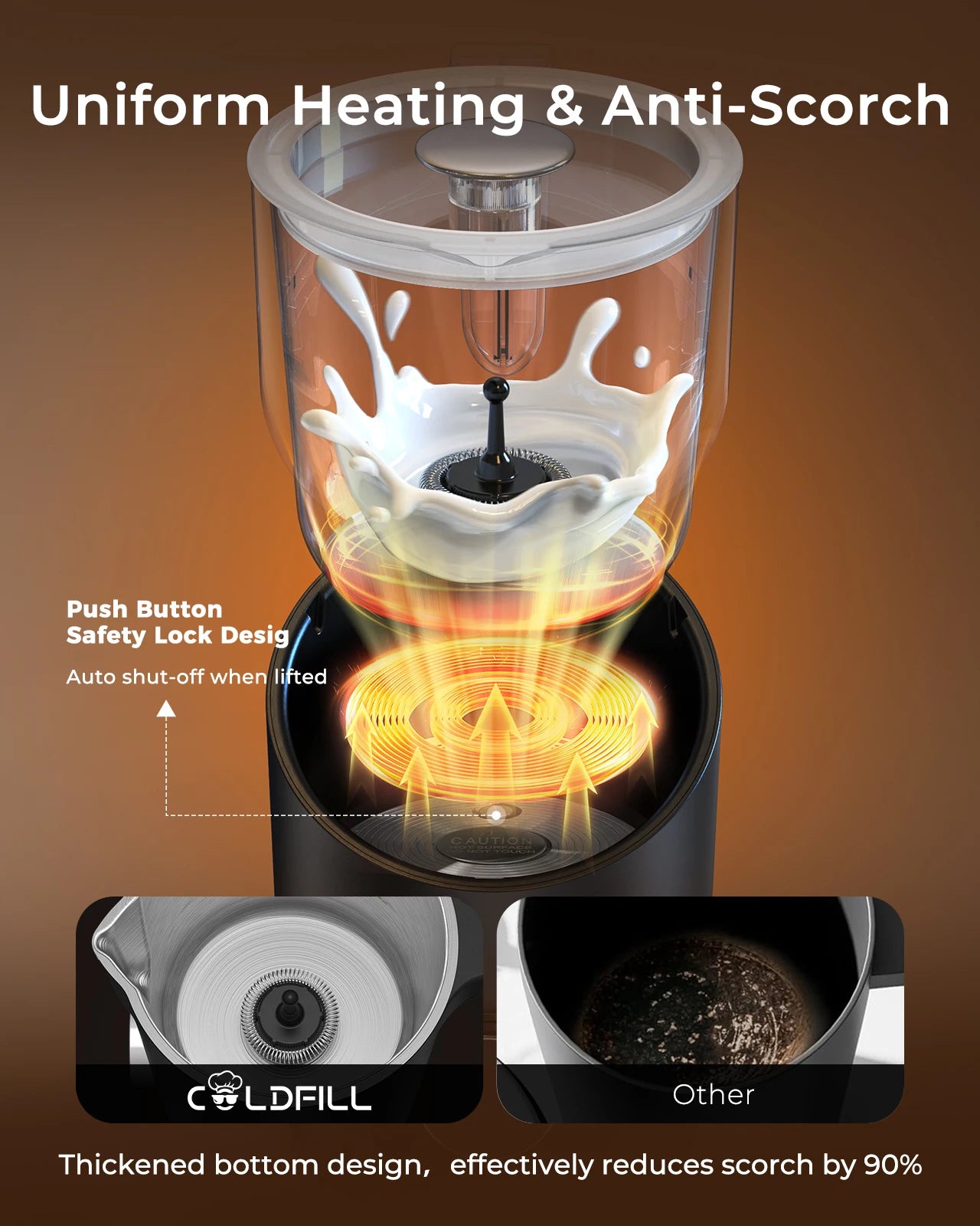 UHOST Milk Frother And Steamer 8 In 1 Electric Coffee