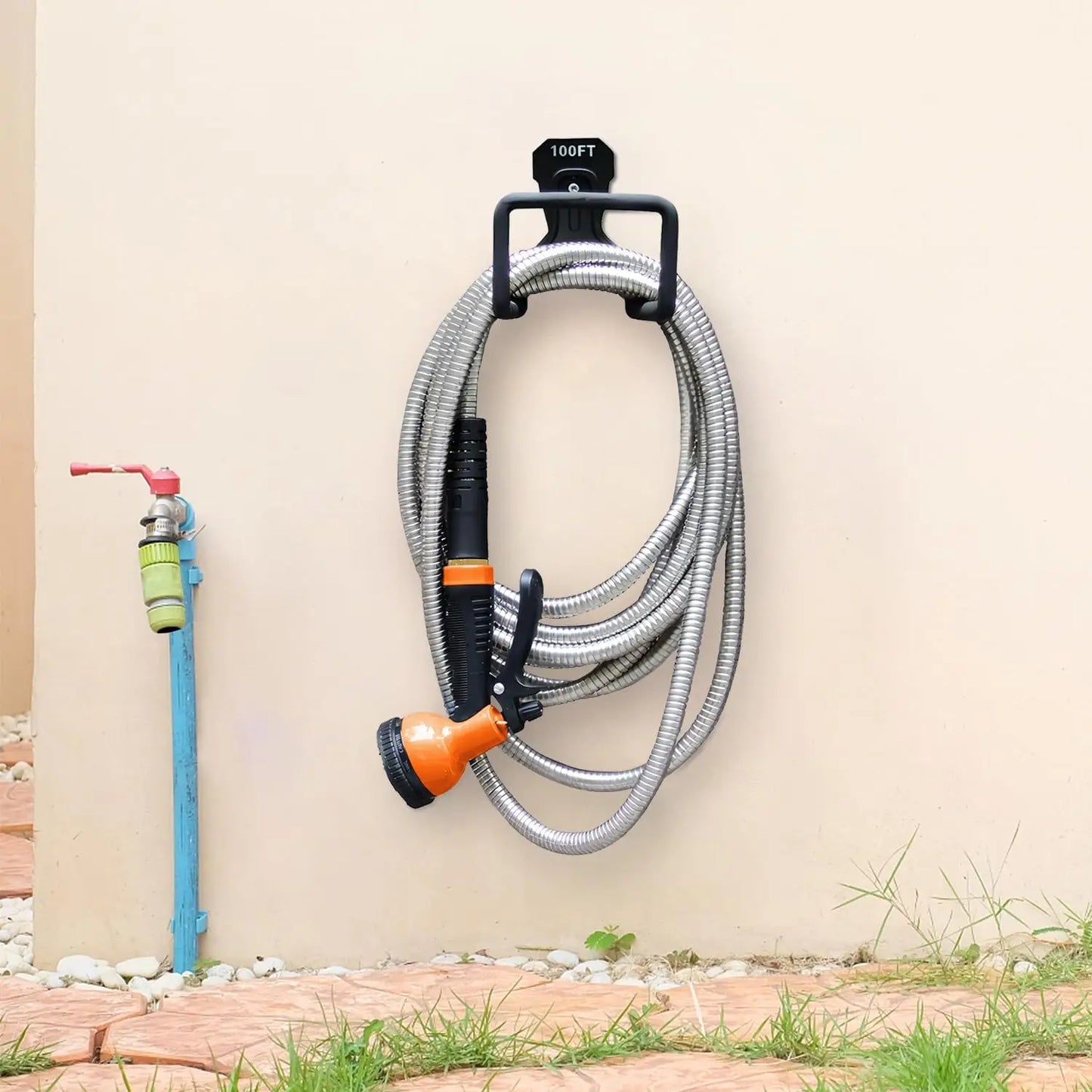 Stainless Steel Garden Hose With 10 Functions Nozzle