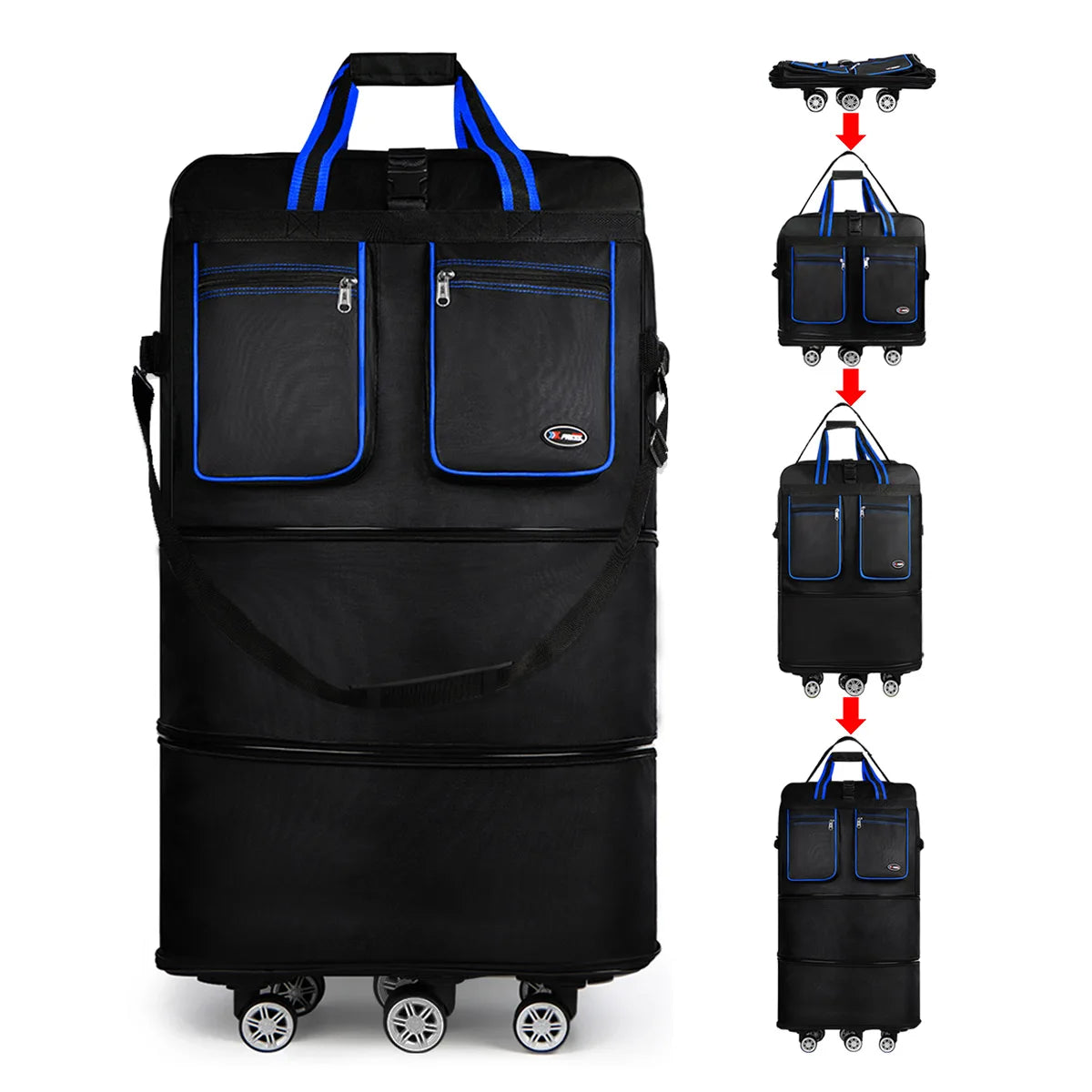 New York XPress Foldable Travel Bag With Wheels Expandable Duffel