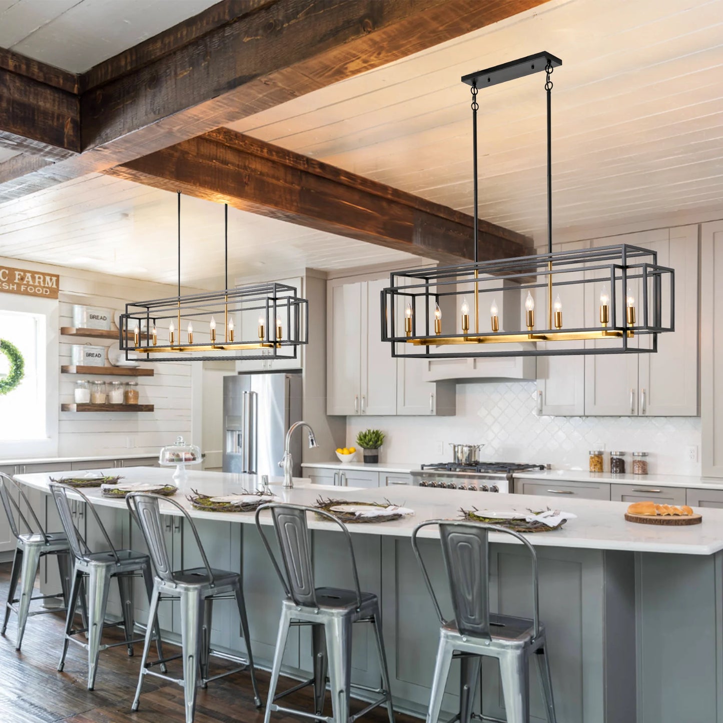 LovingC Retro Industrial Chandelier Pendant Lighting for Dining and Kitchen