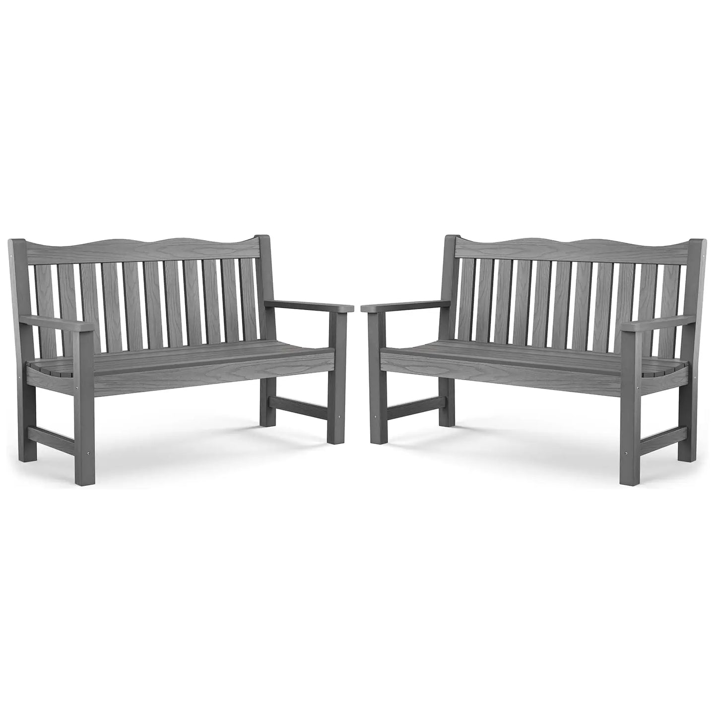 YTYIN All Weather Outdoor Bench 2 Person Poly Lumber 800lb