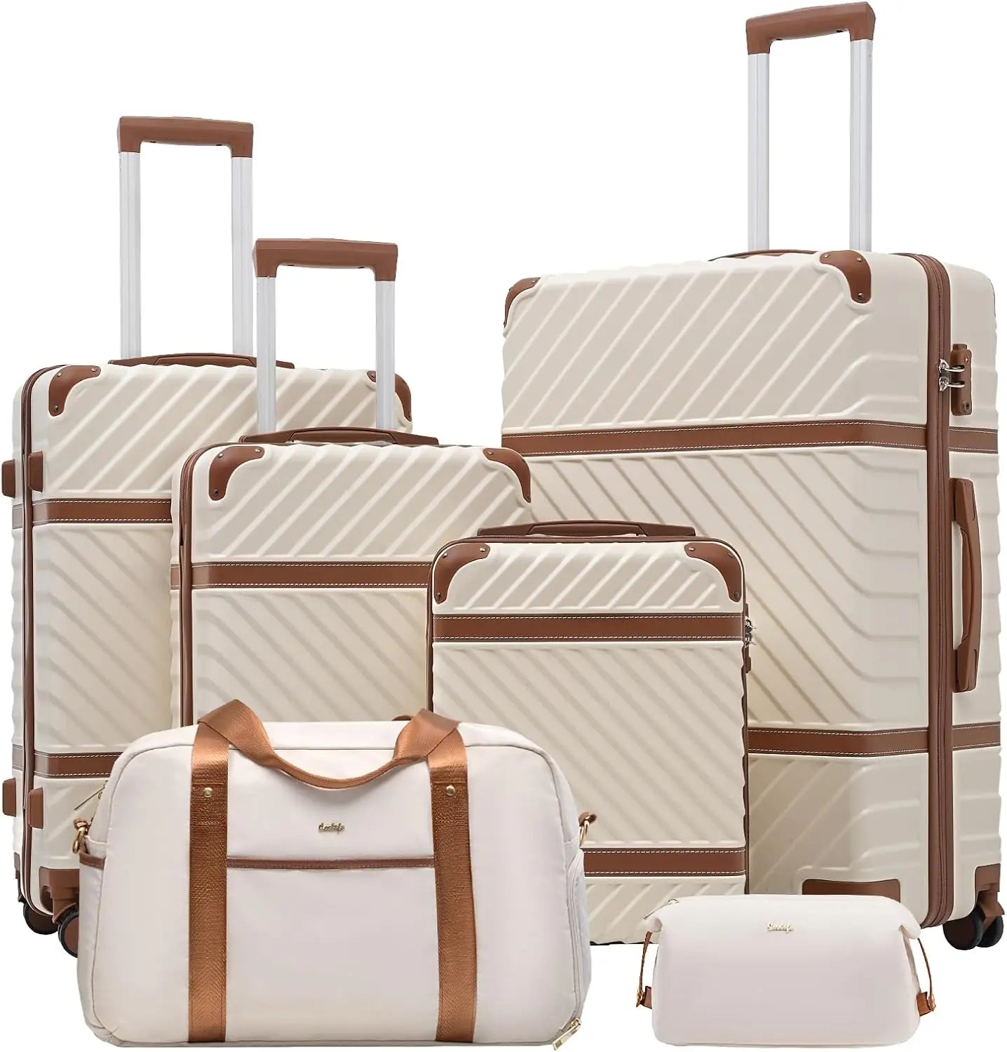 Coolife Luggage Set Hardside Spinner Suitcase TSA Lock