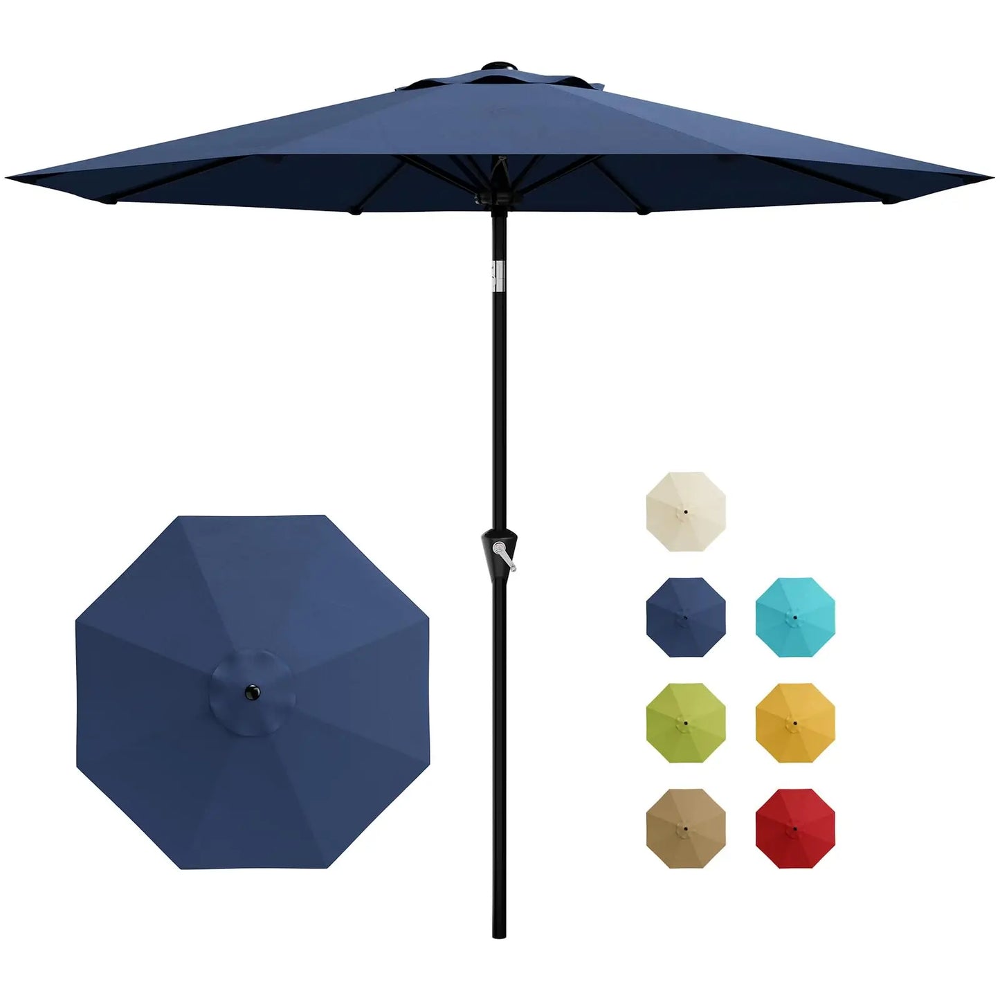 HiMISS Crank Tilt Patio Umbrella Outdoor Market UV Protection