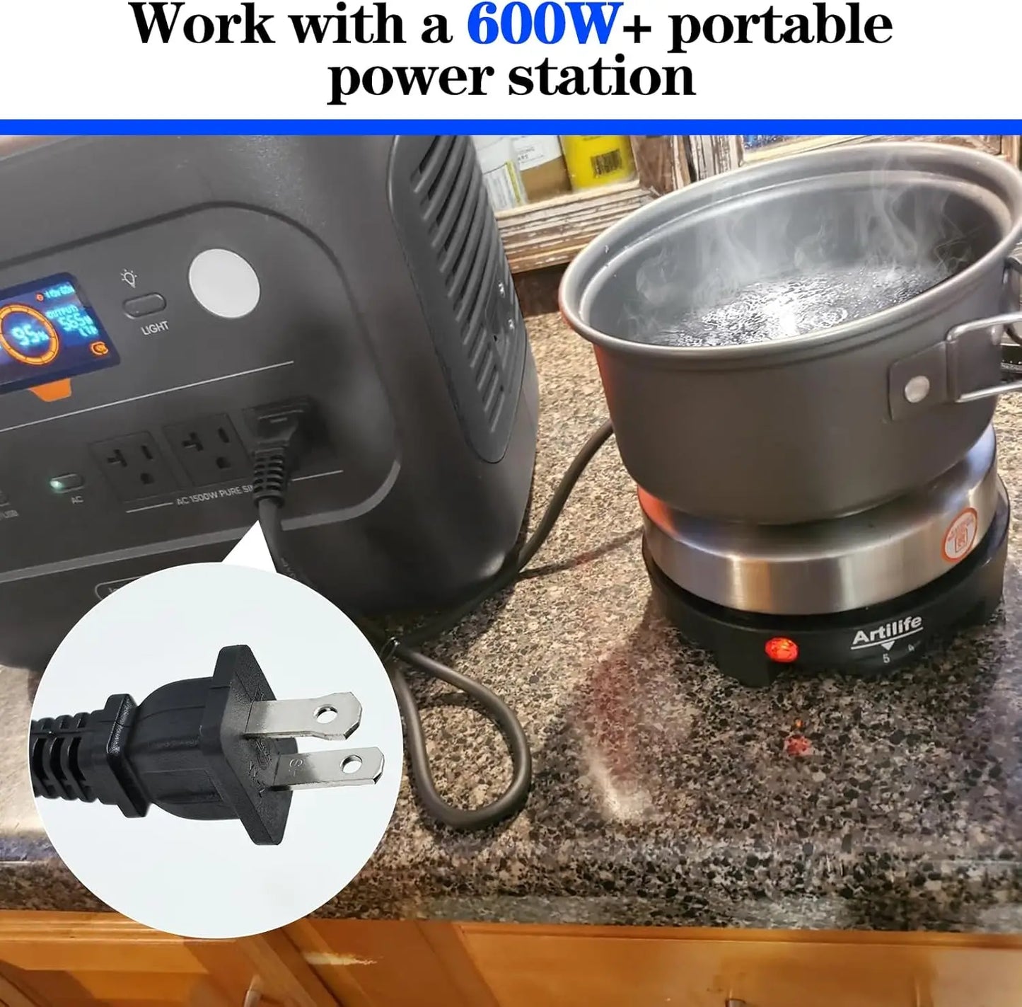 500W Mini Hot Plate Portable Electric Stove Cooktop Moka Pot