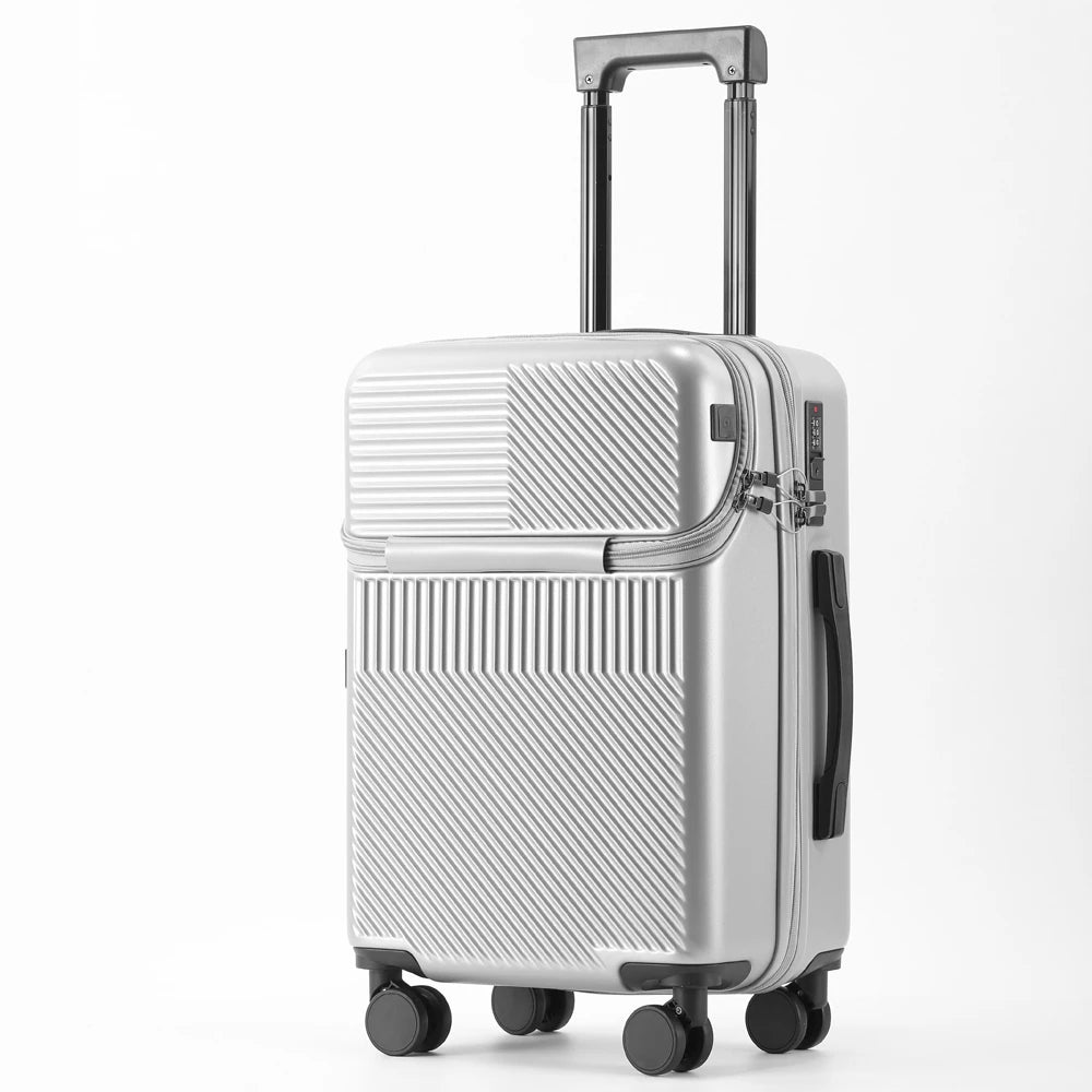 NONECN Luggage Stylish Business Suitcase With Cup Holder Carry On