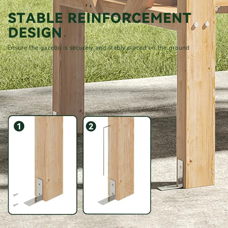 YTYIN Cedar Wood Outdoor Pergola Swing Bench With Canopy