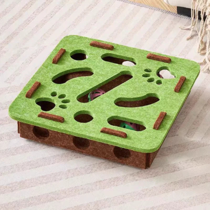 Interactive Cat Maze Puzzle Toy With Bell Balls For Kitten