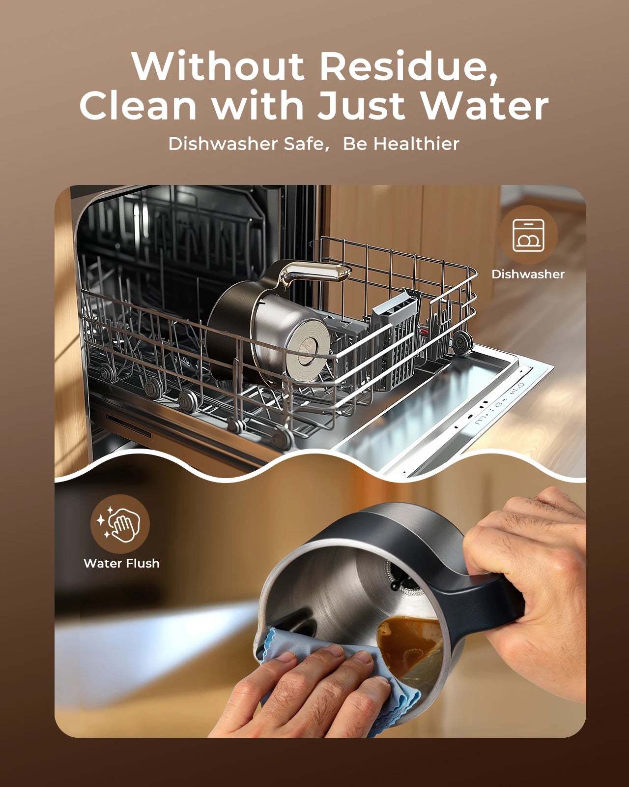 UHOST Milk Frother And Steamer 8 In 1 Electric Coffee