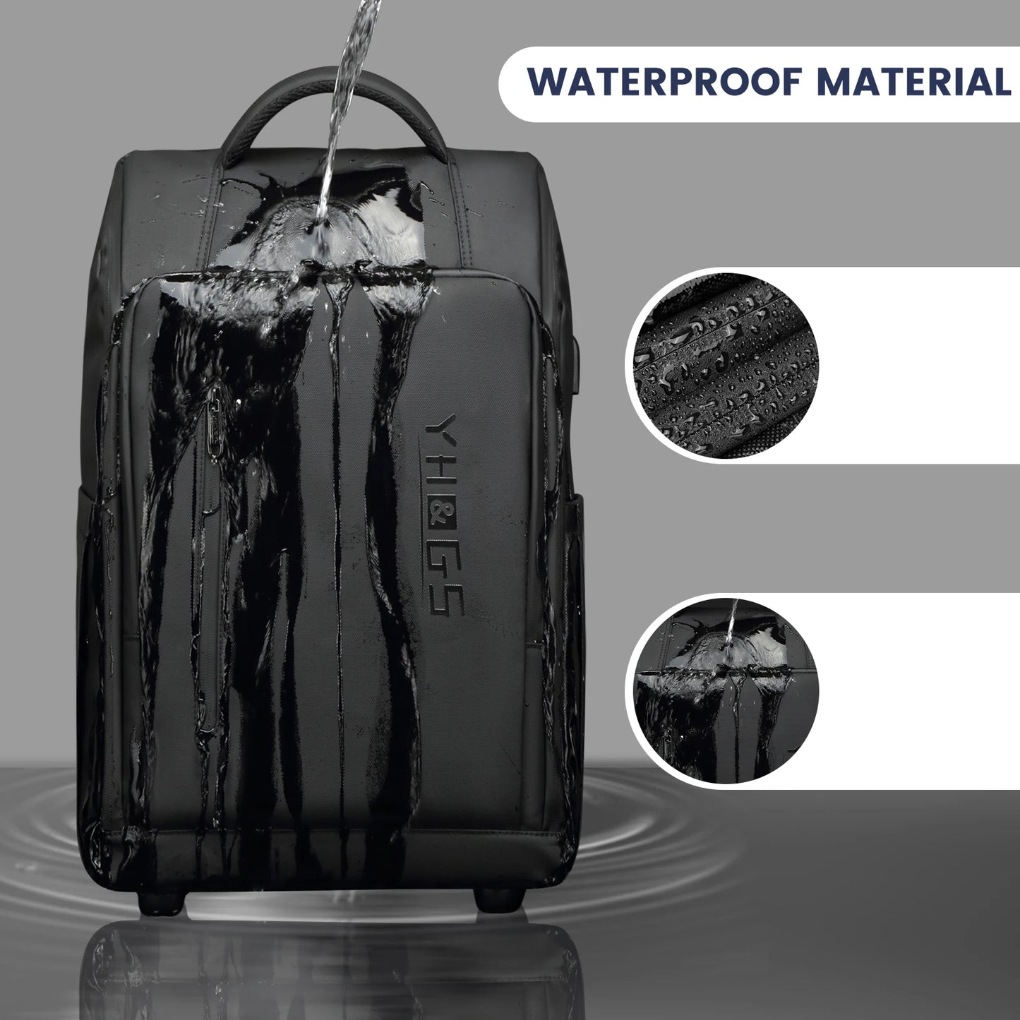 YHGSCN RUCYEN Rolling Backpack Laptop Case Water Resistant USB Luggage