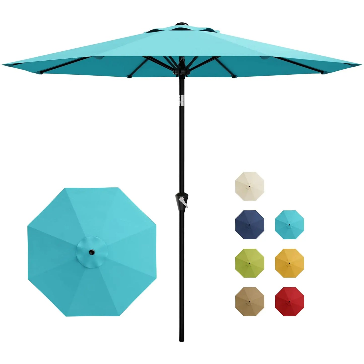 HiMISS Crank Tilt Patio Umbrella Outdoor Market UV Protection