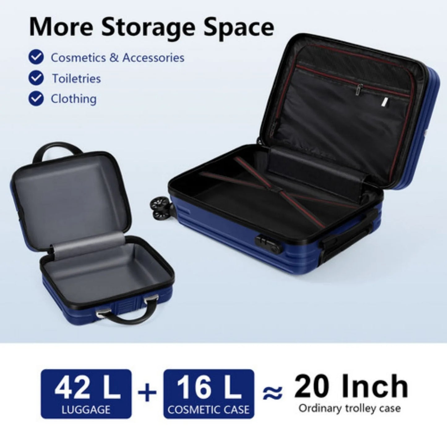 NONECN 2-Piece Hardshell Luggage Set With Spinner Wheels