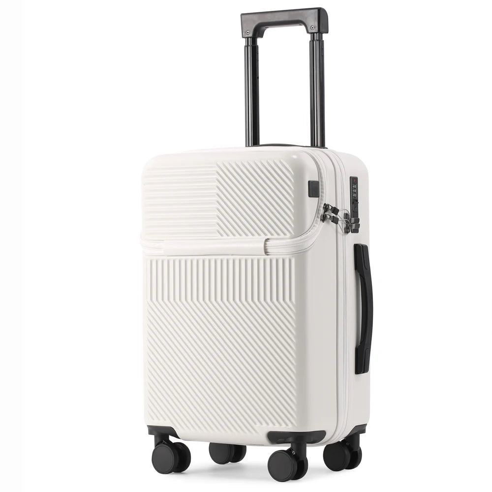 NONECN Luggage Stylish Business Suitcase With Cup Holder Carry On
