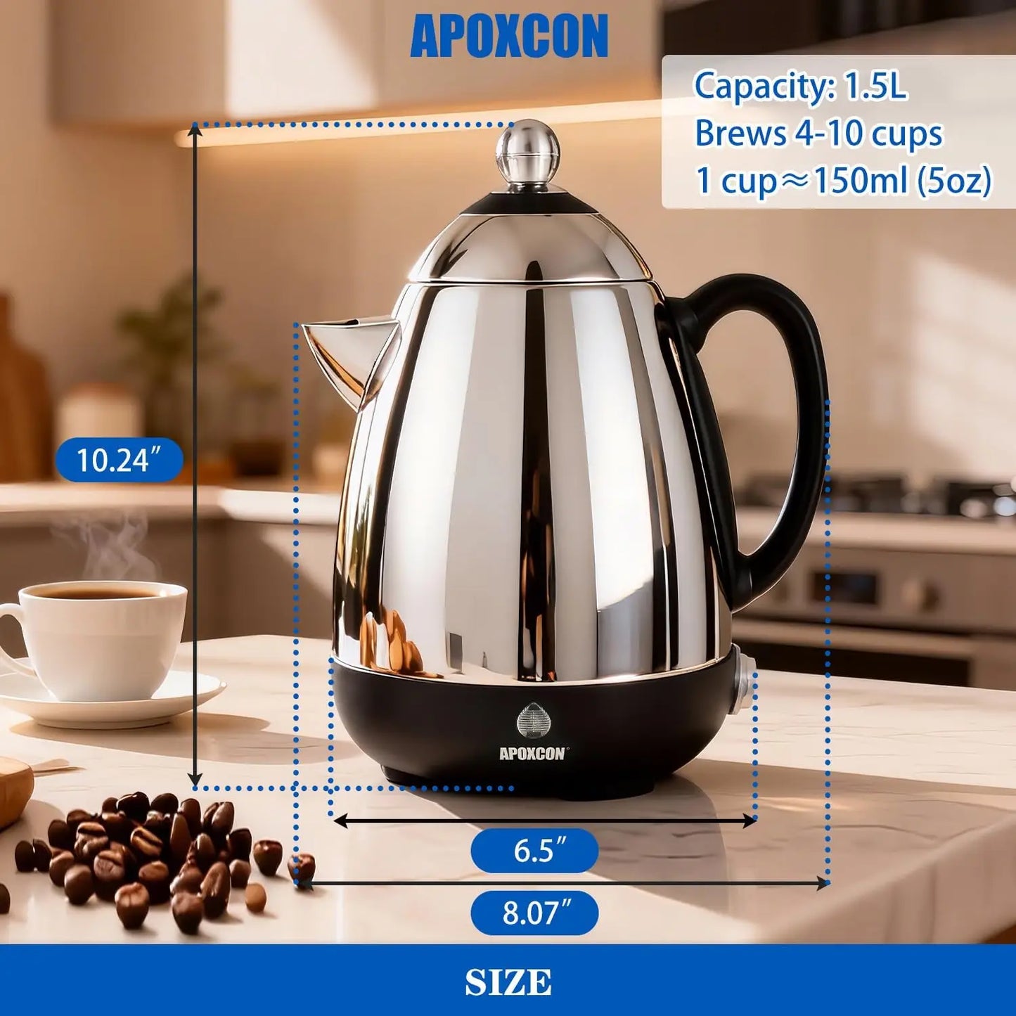 XMSJ Electric Stainless Steel Coffee Percolator With Auto Keep Warm