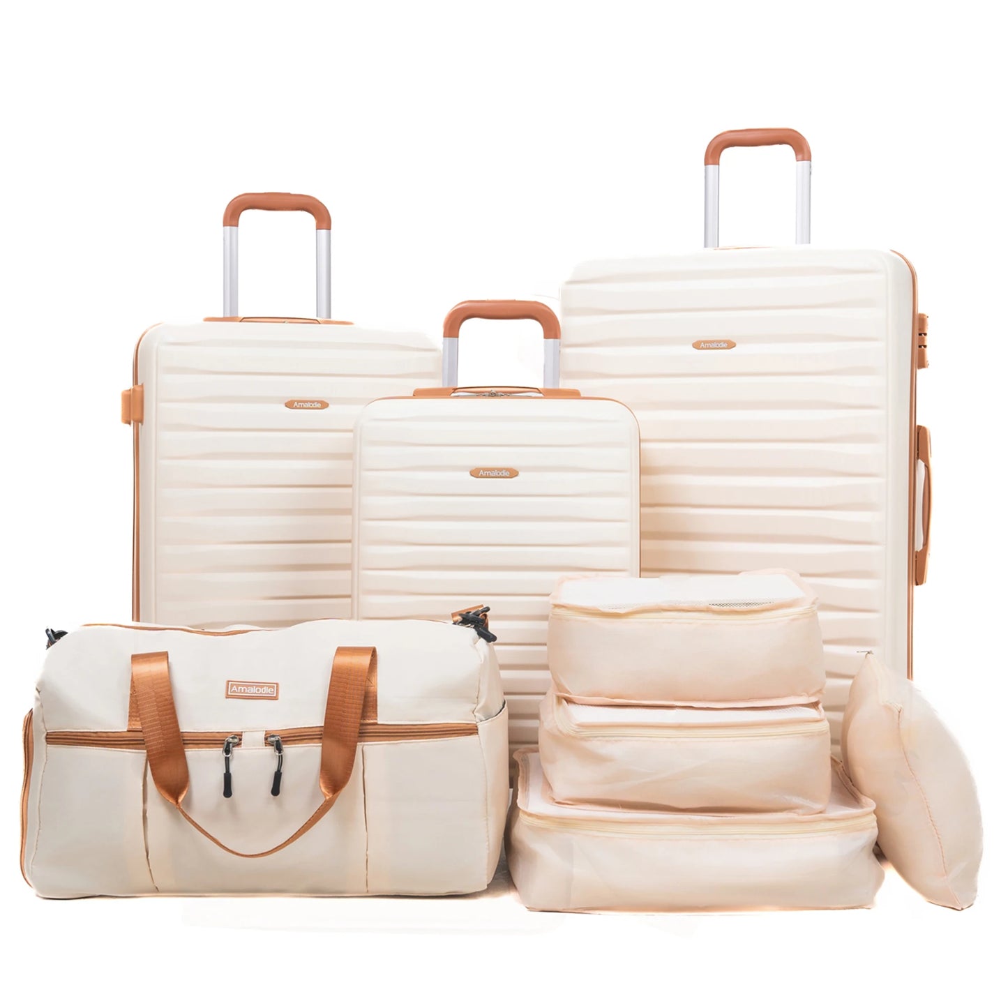 TravelhouseCN ABS Luggage Set With Spinner Wheels TSA Lock