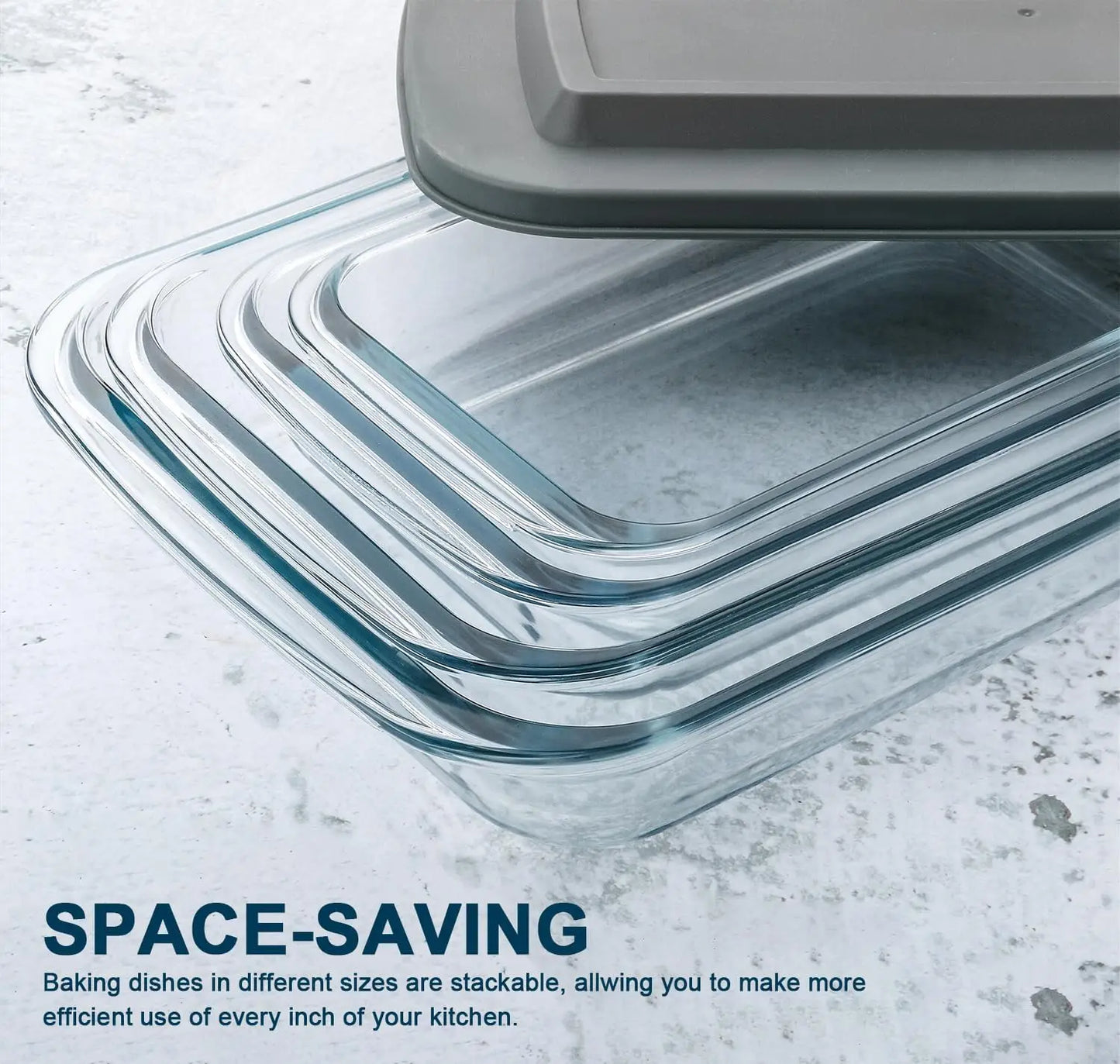 Borosilicate Glass Bakeware Set With Lids Freezer To Oven Safe
