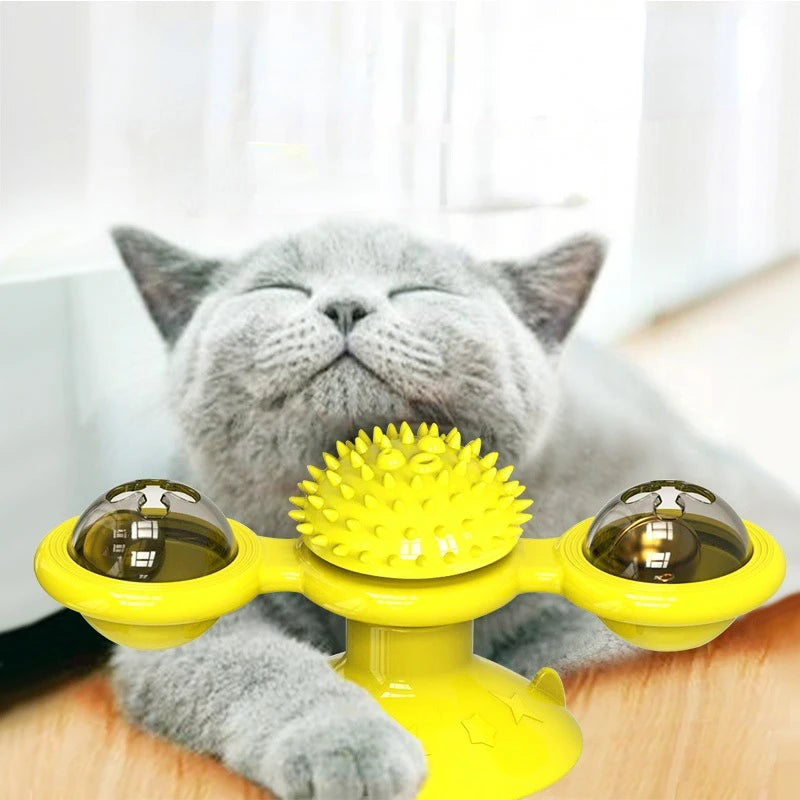 Windmill Cat Toy Interactive Puzzle Turntable Cat Game