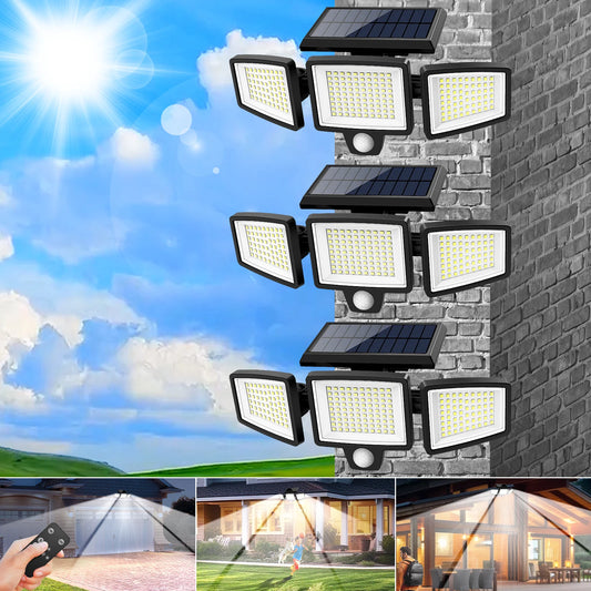 3 Pack Outdoor Solar Lights, 2800LM，Motion Sensor Security Lights for Porch, Garage, Yard Entrance, Patio