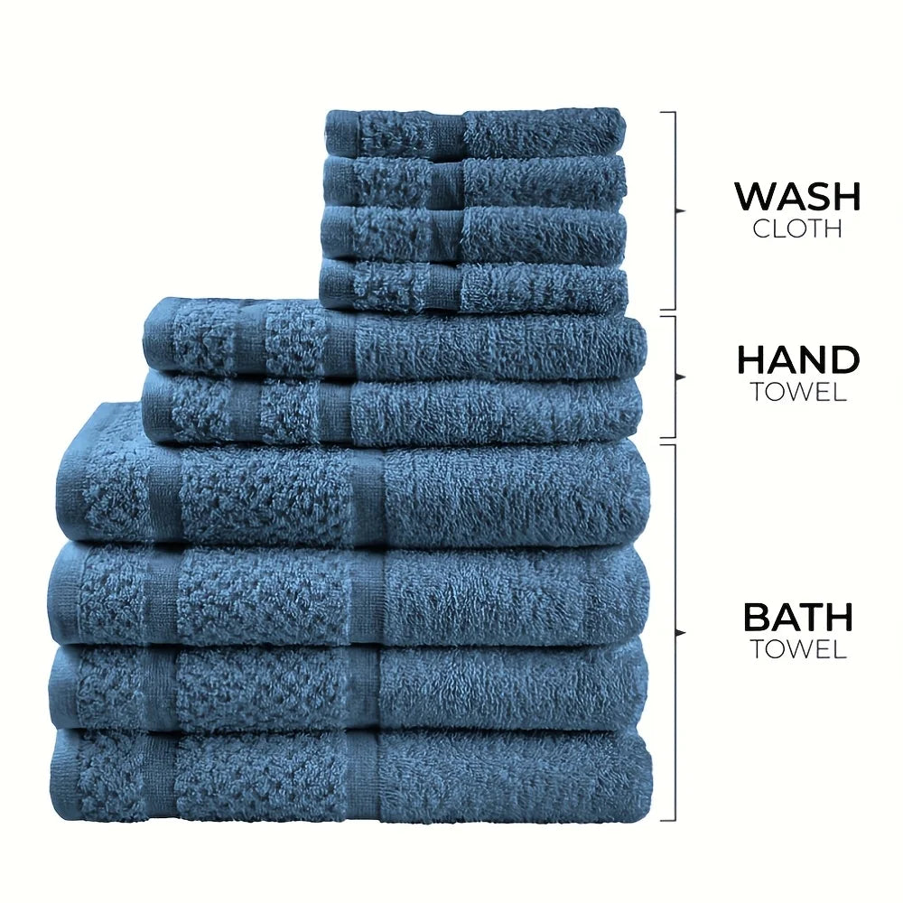 10 Piece Bath Towel Set Including Towels Hand Towels Washcloths