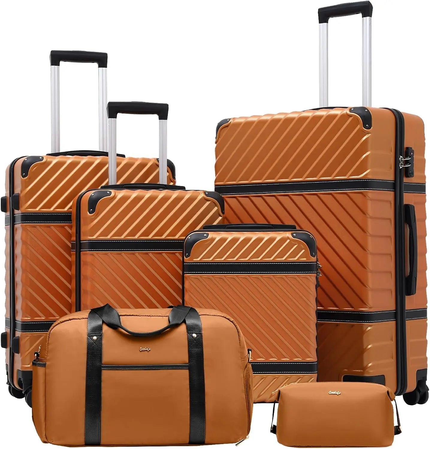 Coolife Luggage Set Hardside Spinner Suitcase TSA Lock