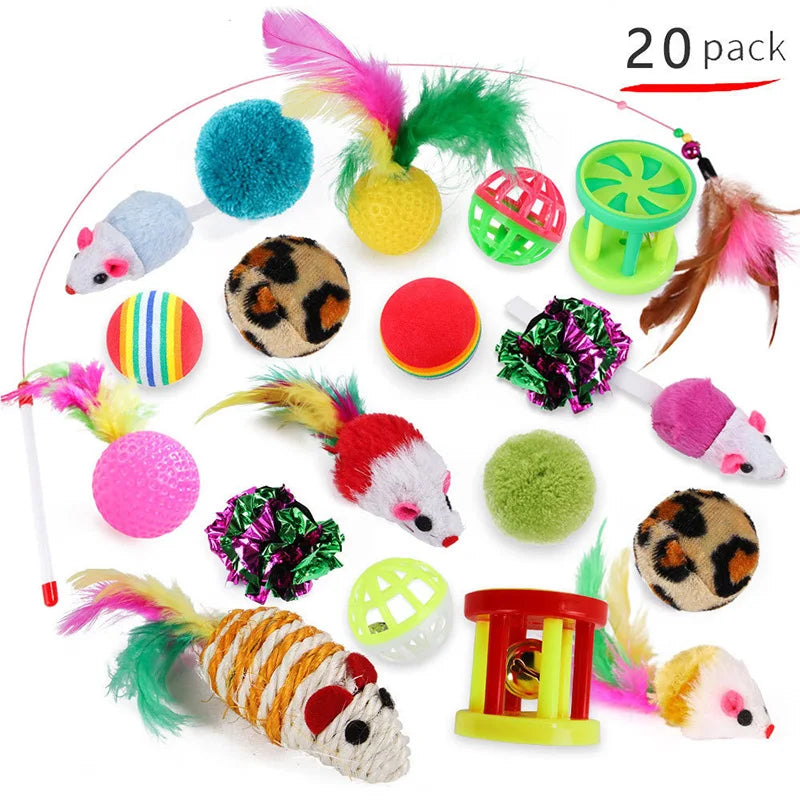Kitten Toys Variety Pack Cat Toys Set With Sisal Mouse Bell Balls