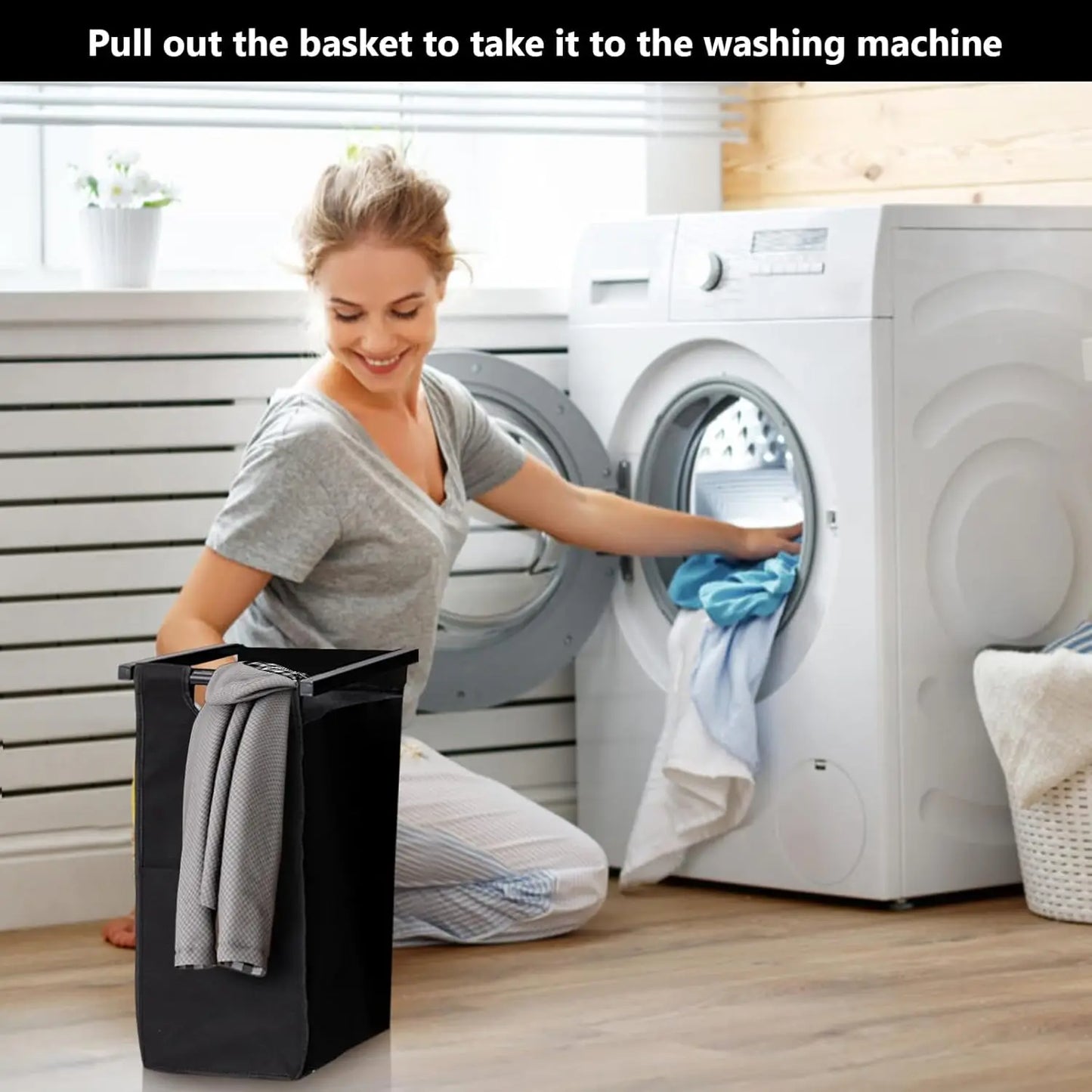 StudysetCN 2-Section Laundry Hamper With Removable Bag Top Shelf