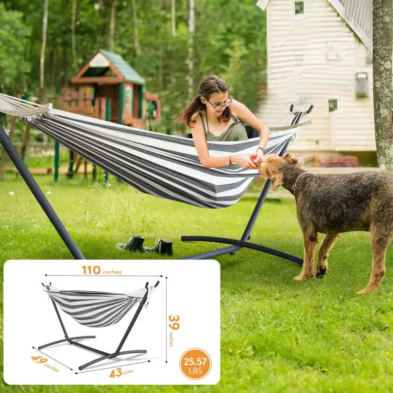 Gyroor Adjustable Stand Hammock 600 Pound Capacity With Storage Bag