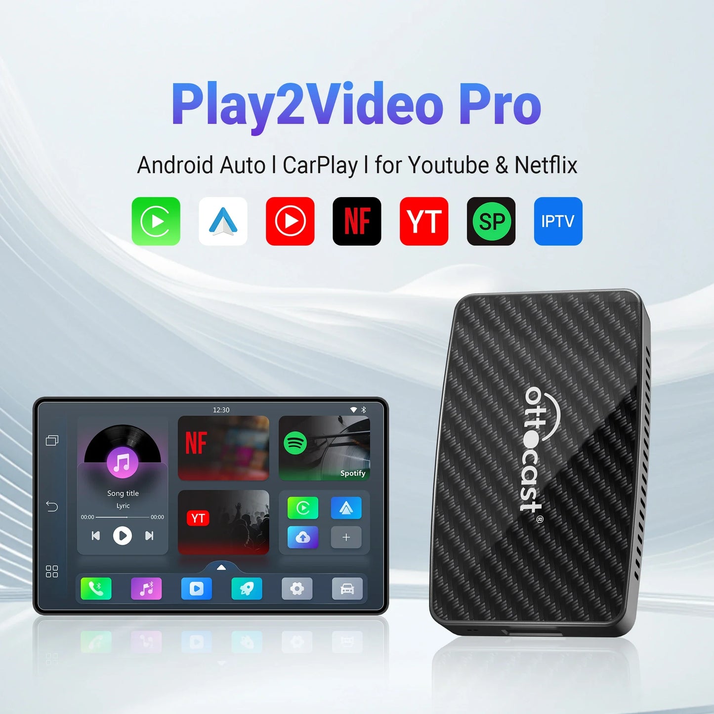 OTTOCAST Play2Video Pro Wireless CarPlay Android Auto Adapter