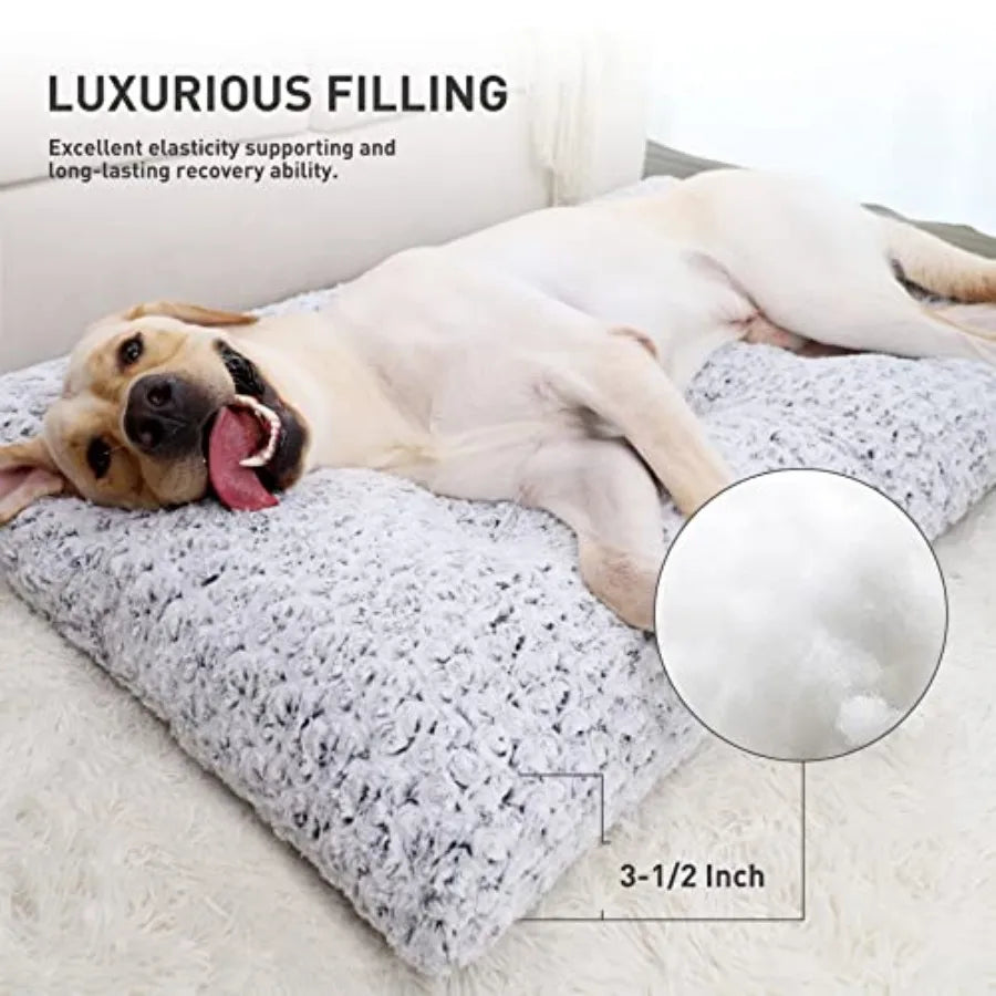 Washable Dog Bed Deluxe Plush Kennel Pad Ultra Cozy
