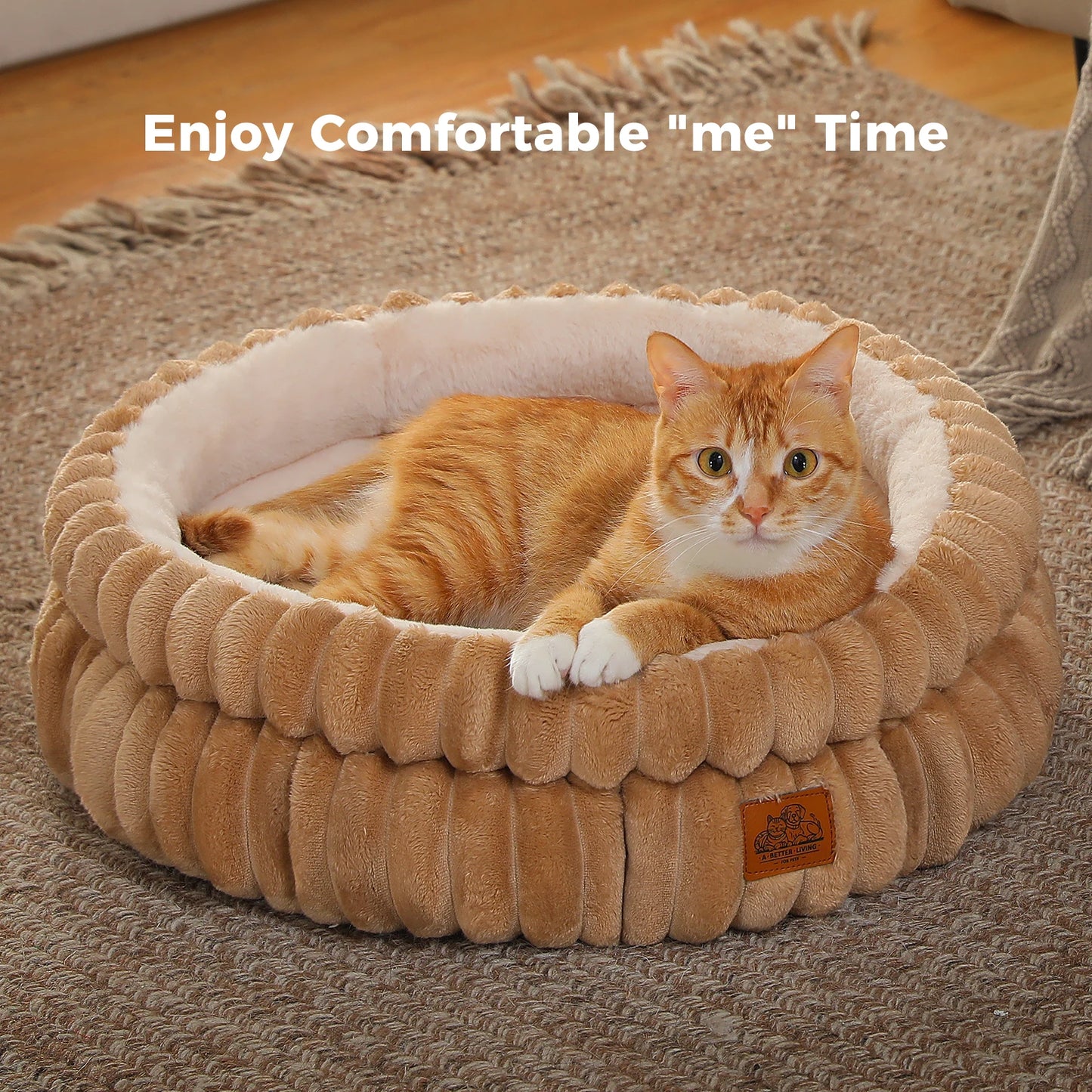 PAWZ Road Dog Bed Indoor Round Washable Corduroy Anti Slip