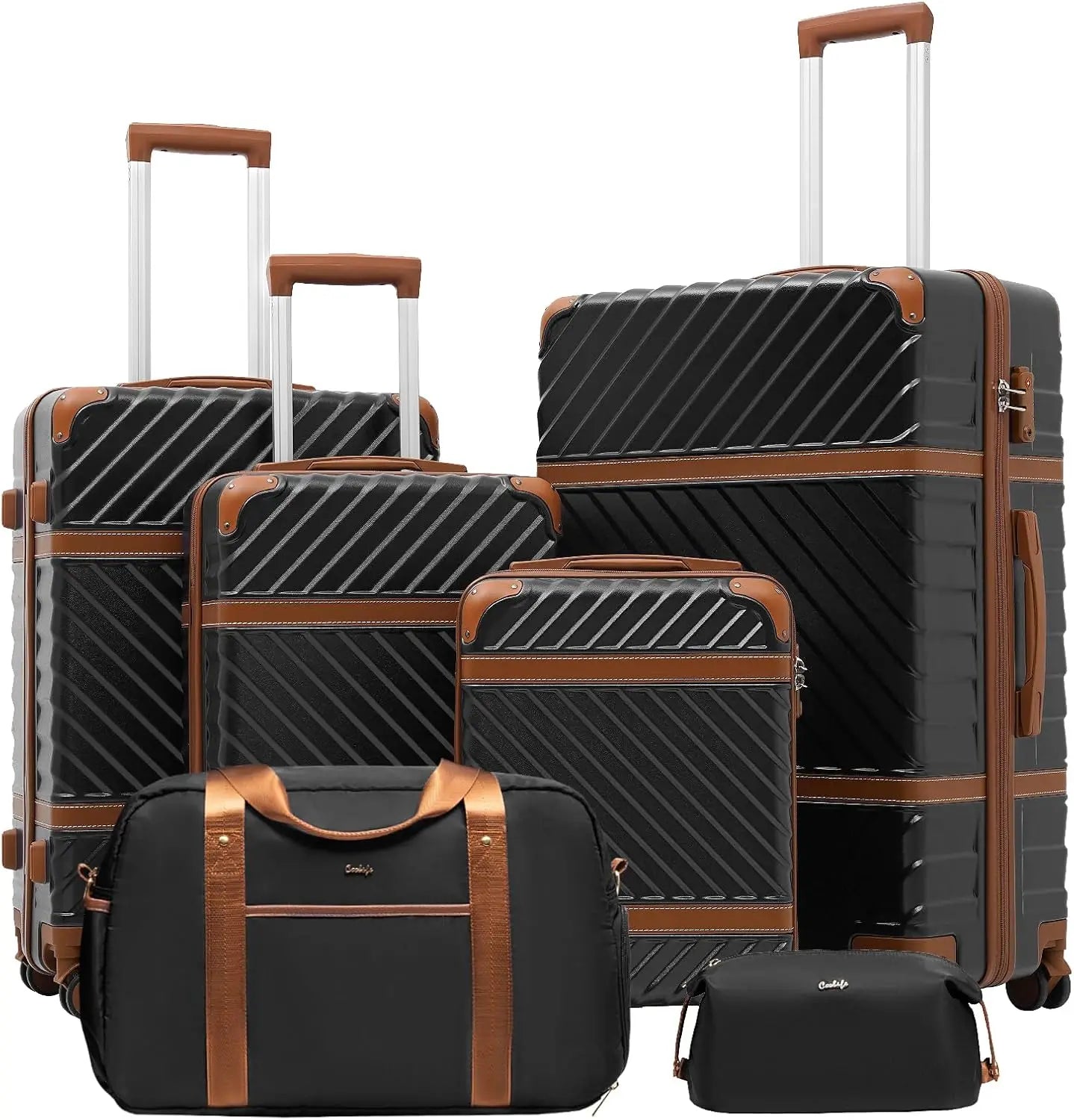 Coolife Luggage Set Hardside Spinner Suitcase TSA Lock