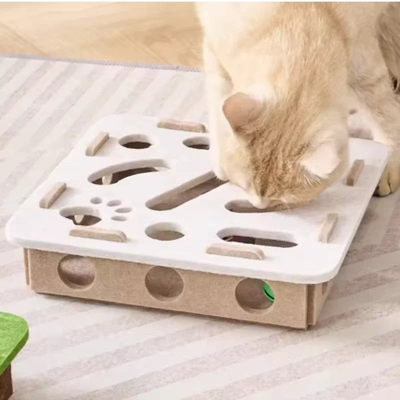 Interactive Cat Maze Puzzle Toy With Bell Balls For Kitten
