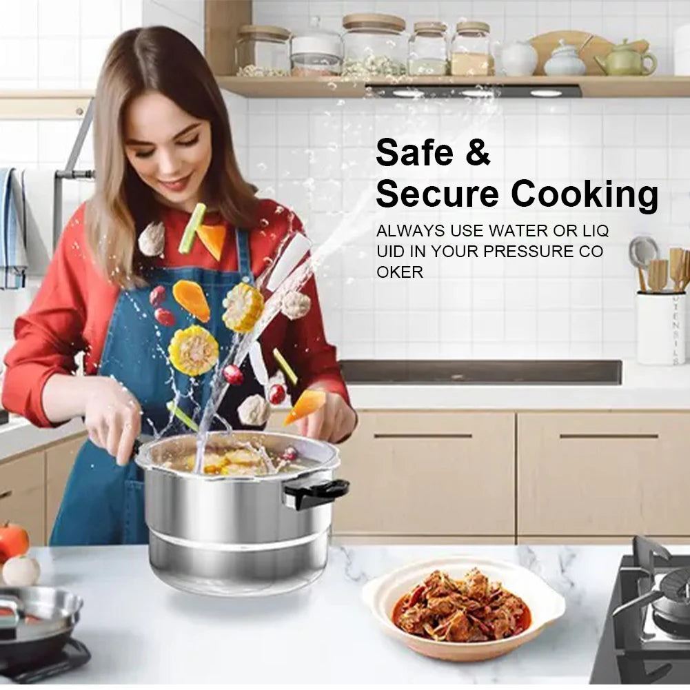 Aluminum Alloy Pressure Cooker With Steaming Plate For Induction Stove