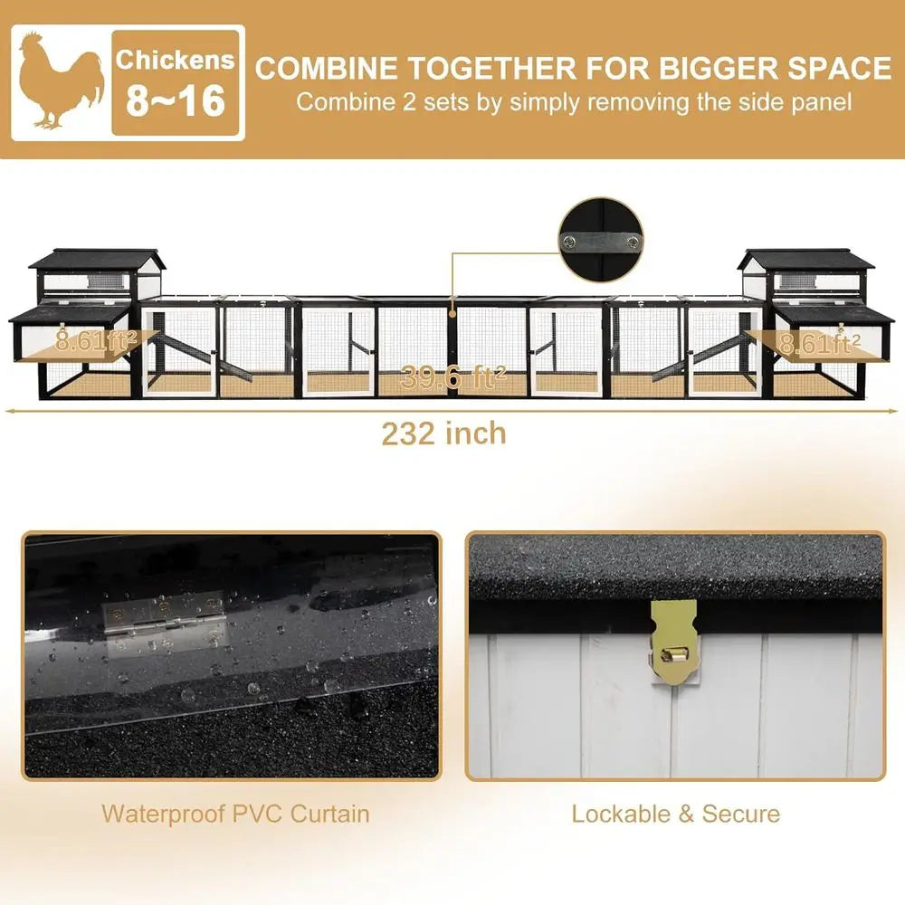 Chicken Coop With 4 Nesting Boxes Removable Tray UV Roof