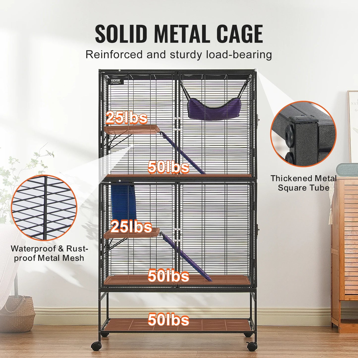SucceBuy Metal Ferret Cage 4 Tier Critter Nation Cage