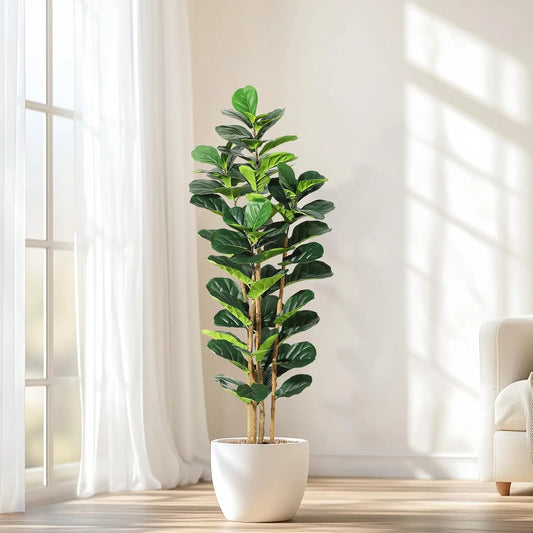 HiMISS Fiddle Leaf Fig Tree With Pot Artificial Houseplant