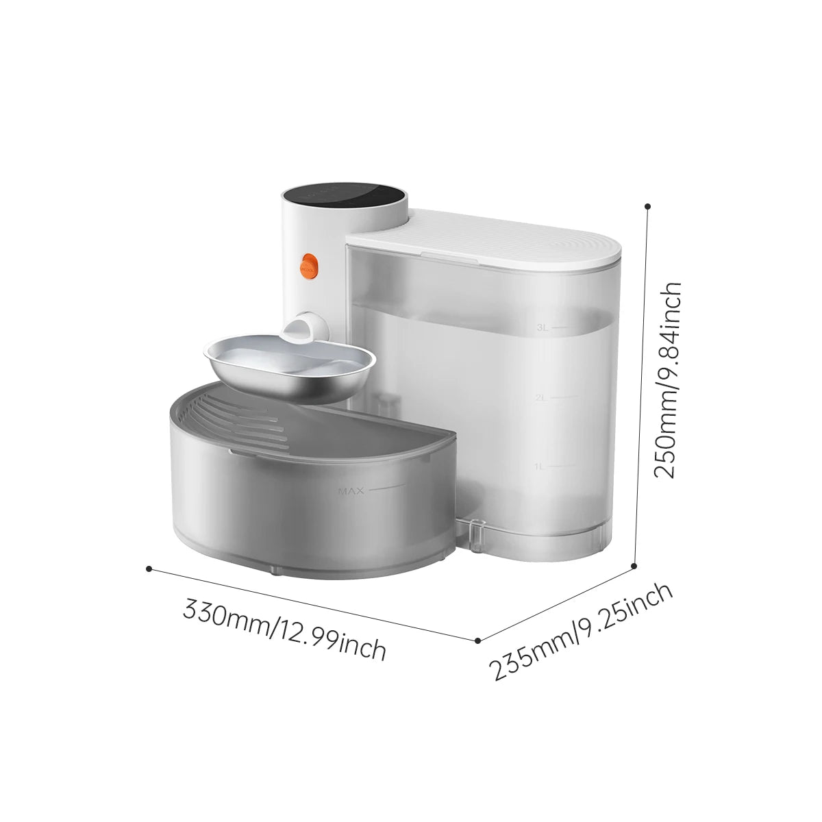 Booteely Stainless Steel Pet Water Dispenser With Purifier For Cats