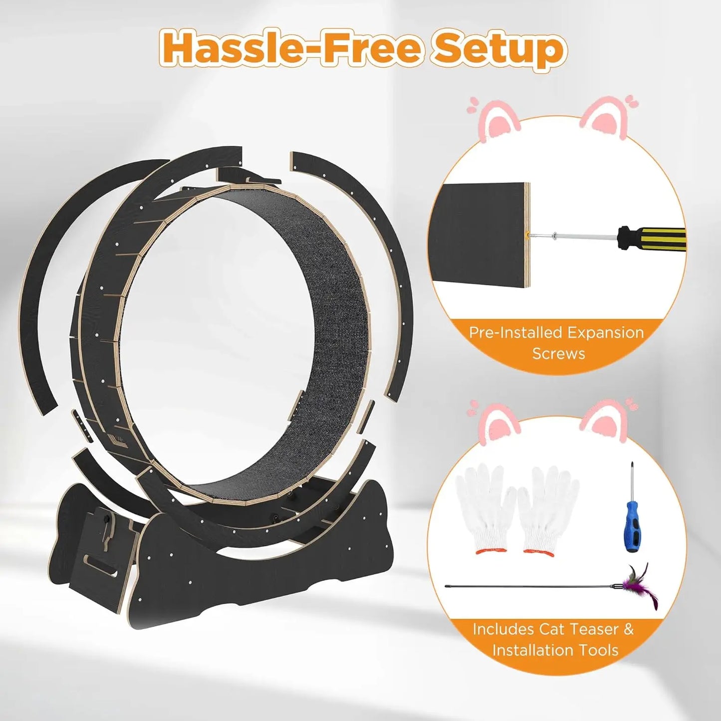 Cat Exercise Wheel Indoor Quiet Treadmill With Detachable Runway