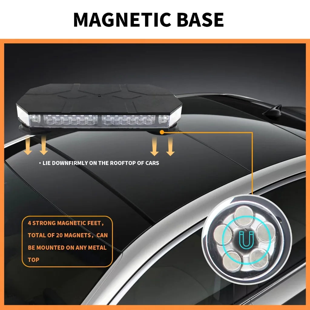 VGETTING LED Car Roof Top Strobe Lights Emergency Warning Beacon Magnetic Mount
